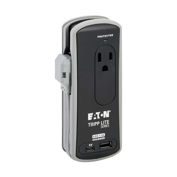 Tripp Lite Protect It! 2-Outlet Travel-Size Surge Protector (Traveler3USBC)