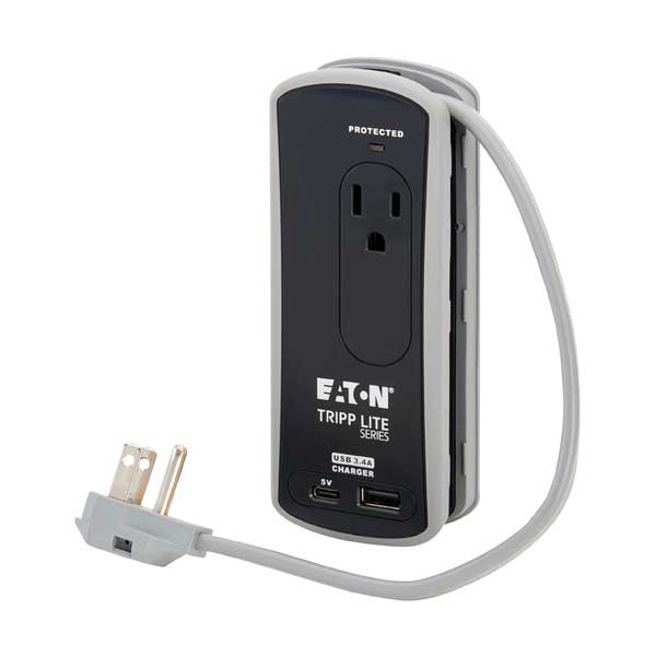 Tripp Lite Protect It! 2-Outlet Travel-Size Surge Protector (Traveler3USBC)