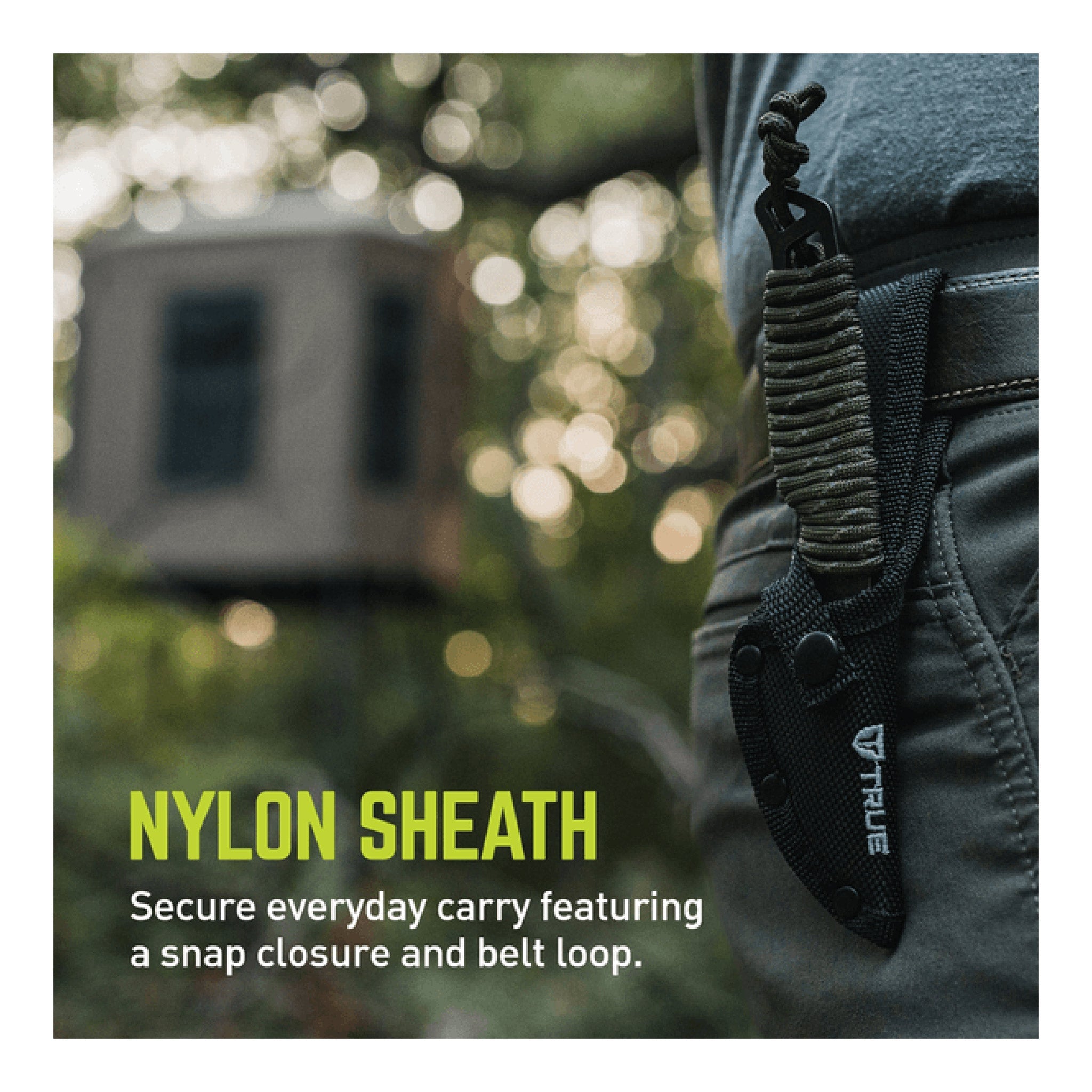 TRUE TRU-FXK-1020 2.4" Stonewashed Paracord Wrapped NEKKID Fixed Blade Knife