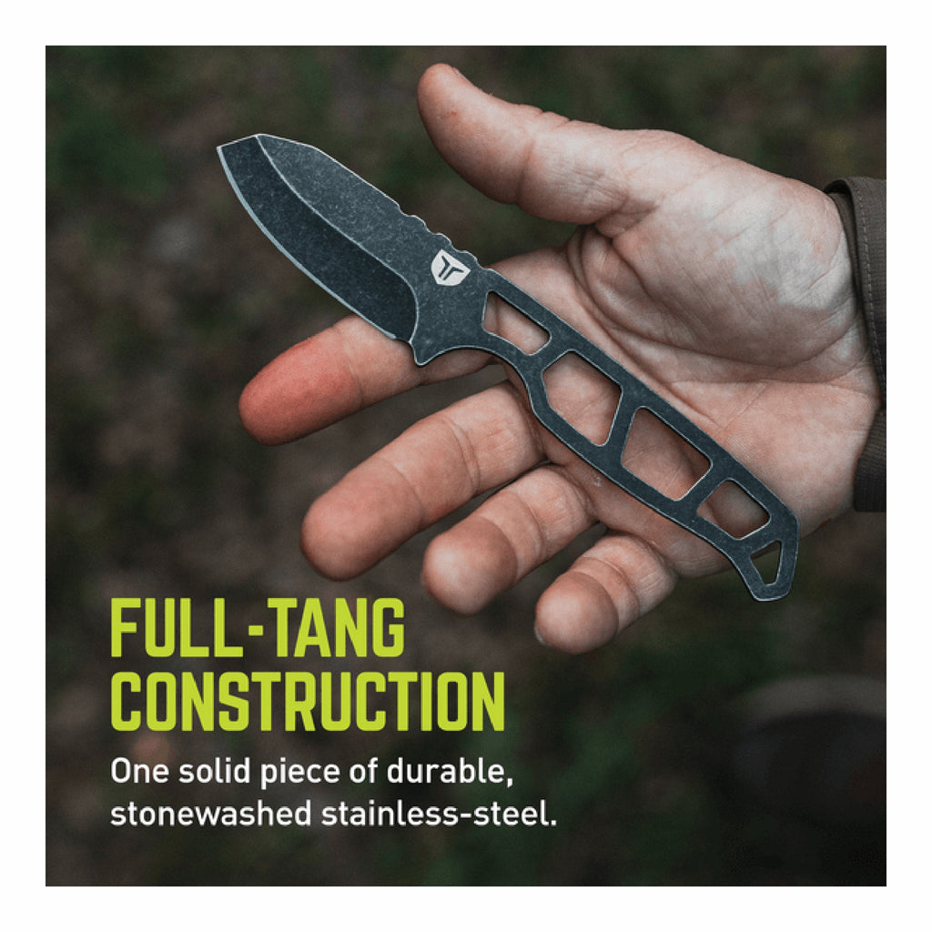 TRUE TRU-FXK-1020 2.4" Stonewashed Paracord Wrapped NEKKID Fixed Blade Knife