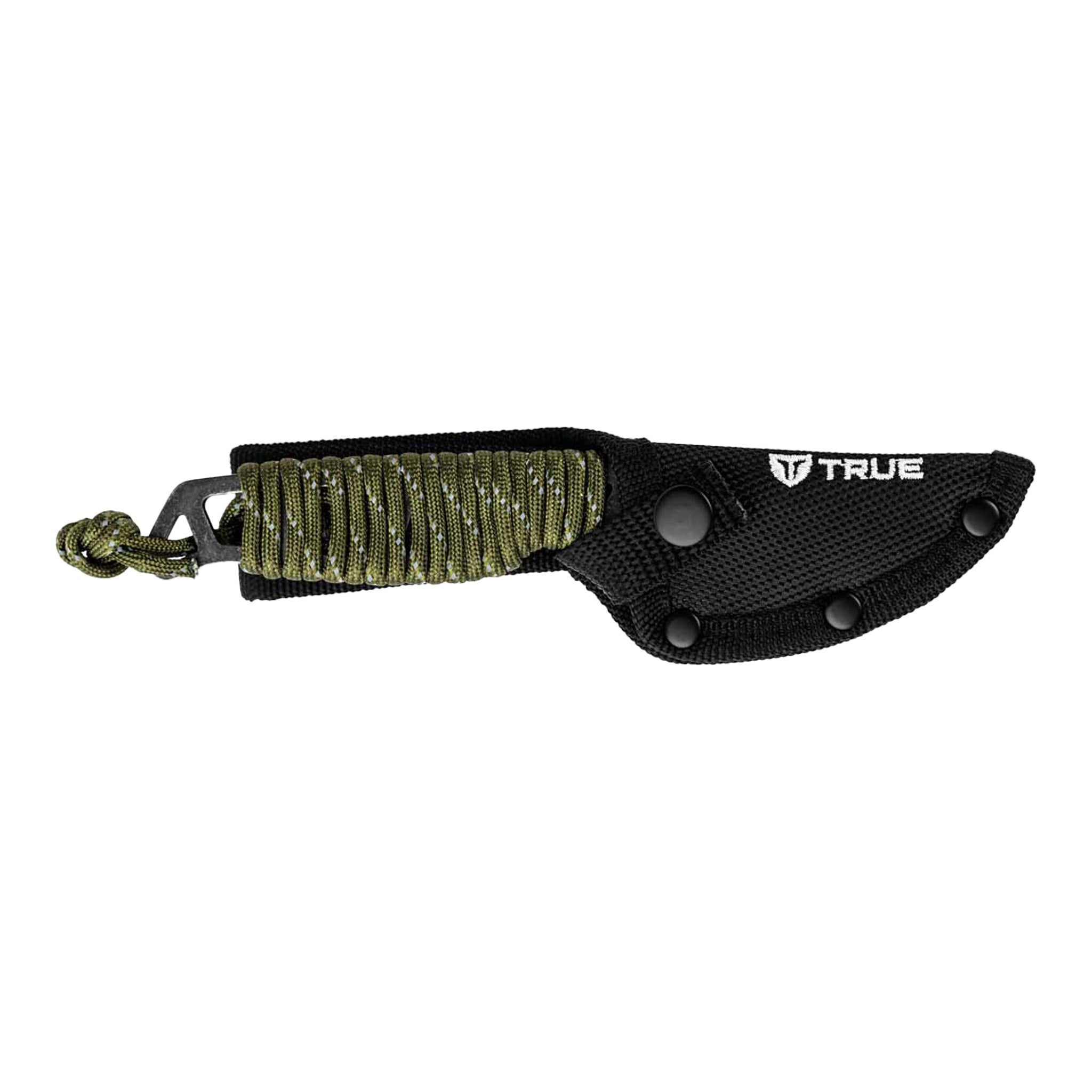 TRUE TRU-FXK-1020 2.4" Stonewashed Paracord Wrapped NEKKID Fixed Blade Knife