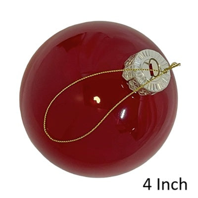 (Set of 8) Shatterproof Ball with Cap 4" Unplated