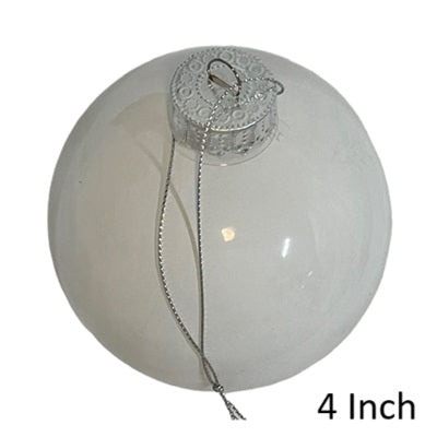 (Set of 8) Shatterproof Ball with Cap 4" Unplated