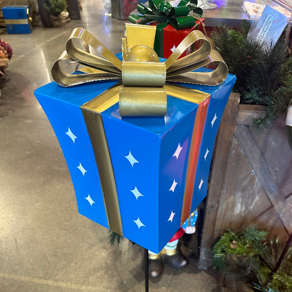 Christmas Gift Box Metal 9"x9: