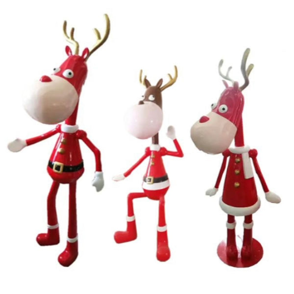 Fiberglass Playful Reindeer Set