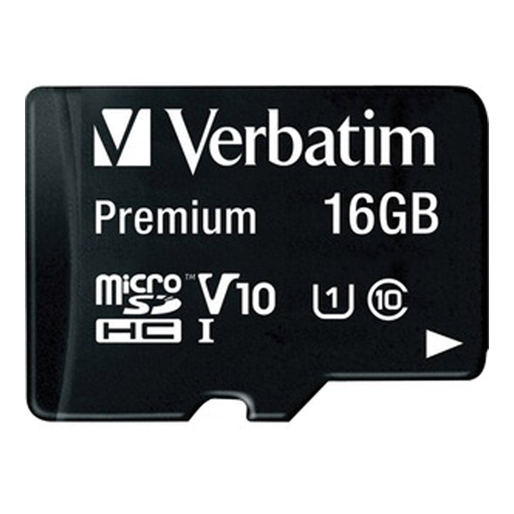 Verbatim 44082 16GB Premium microSDHC Memory Card with Adapter - UHS-I V10 U1 Class 10