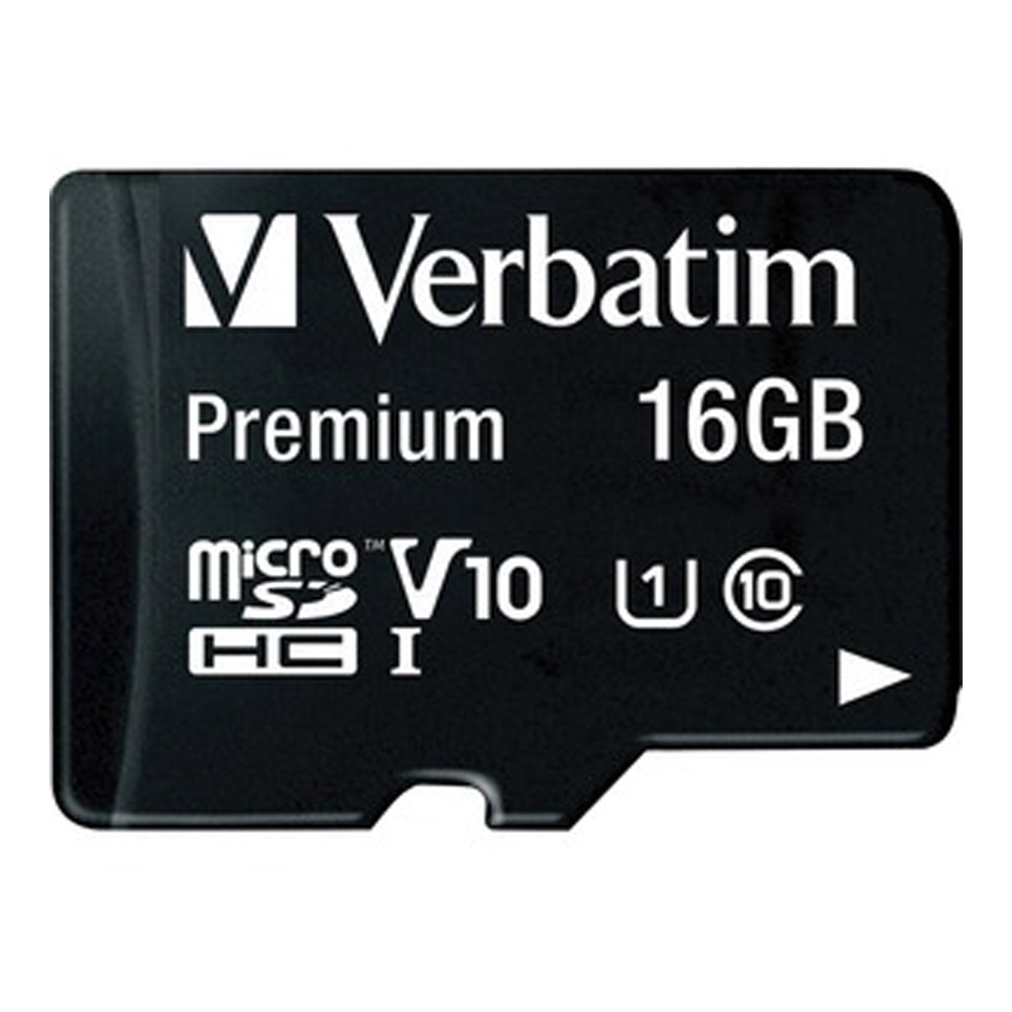 Verbatim 44082 16GB Premium microSDHC Memory Card with Adapter - UHS-I V10 U1 Class 10
