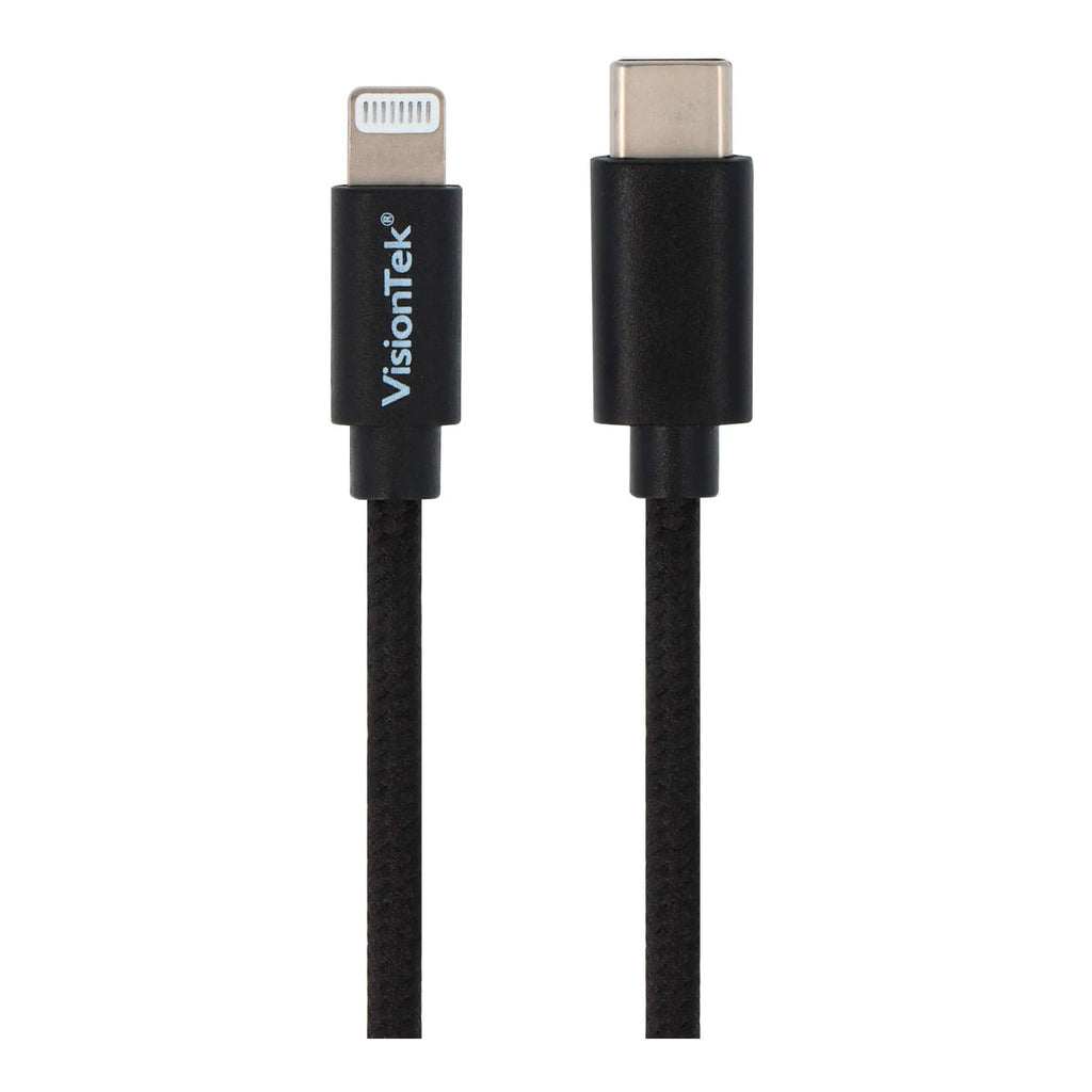 VisionTek 901450 2M Male to Male USB-C to Lightning Cable - Black