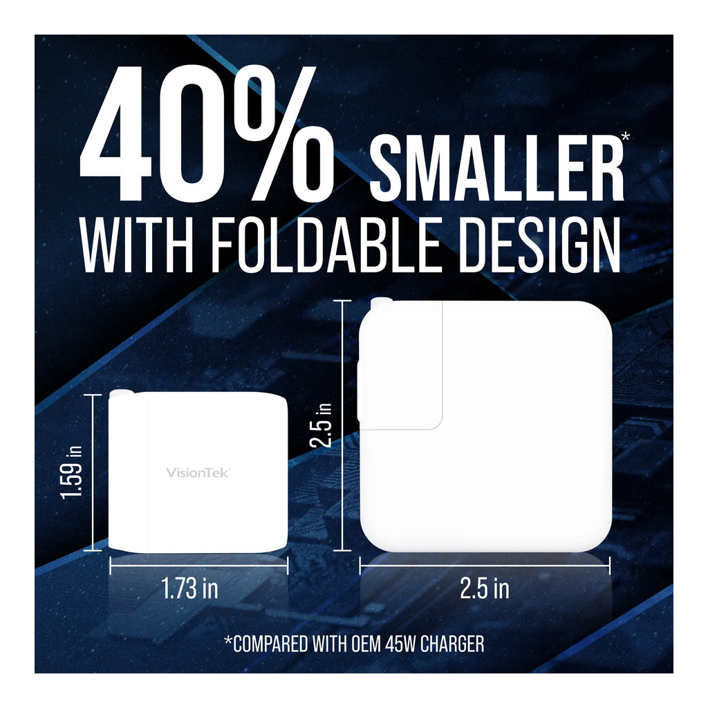 VisionTek 901535 2-Port 45W USB-C GaN II Power Adapter