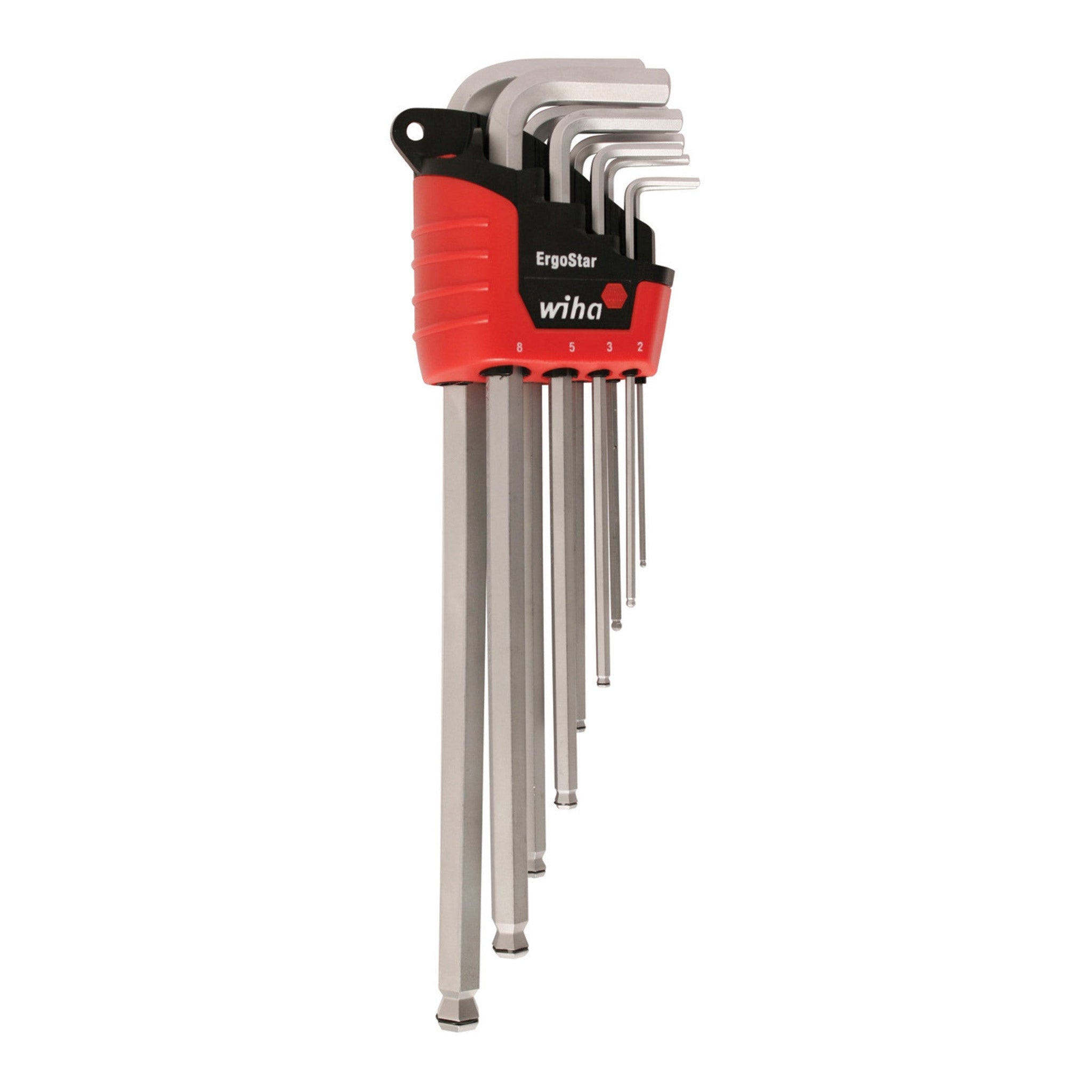 Wiha 66990 9-Piece MagicRing Ball End Long Arm Hex L-Key Set - Metric