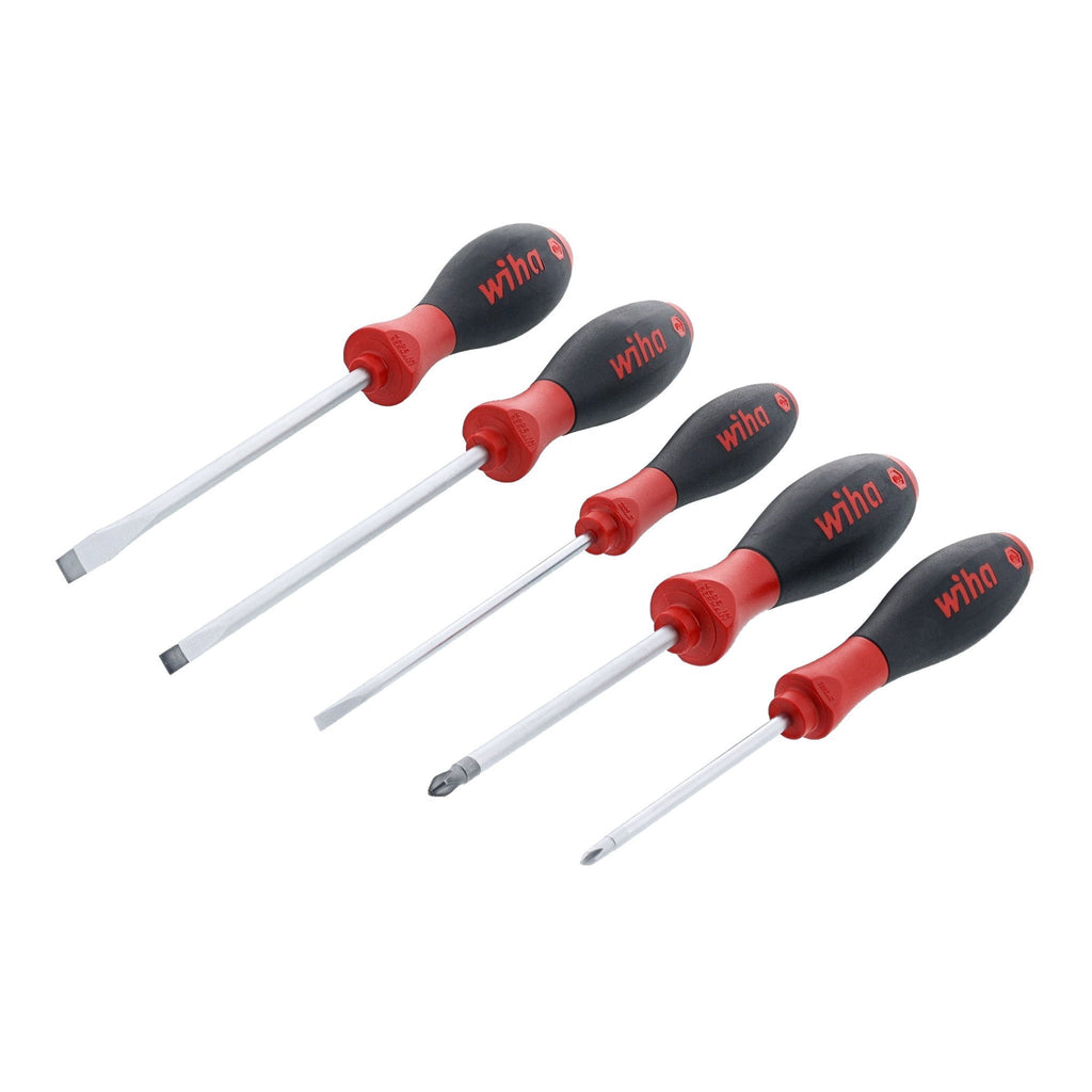 Wiha Tools 30273 5-Piece SoftFinish Slotted and Phillips Screwdriver Set