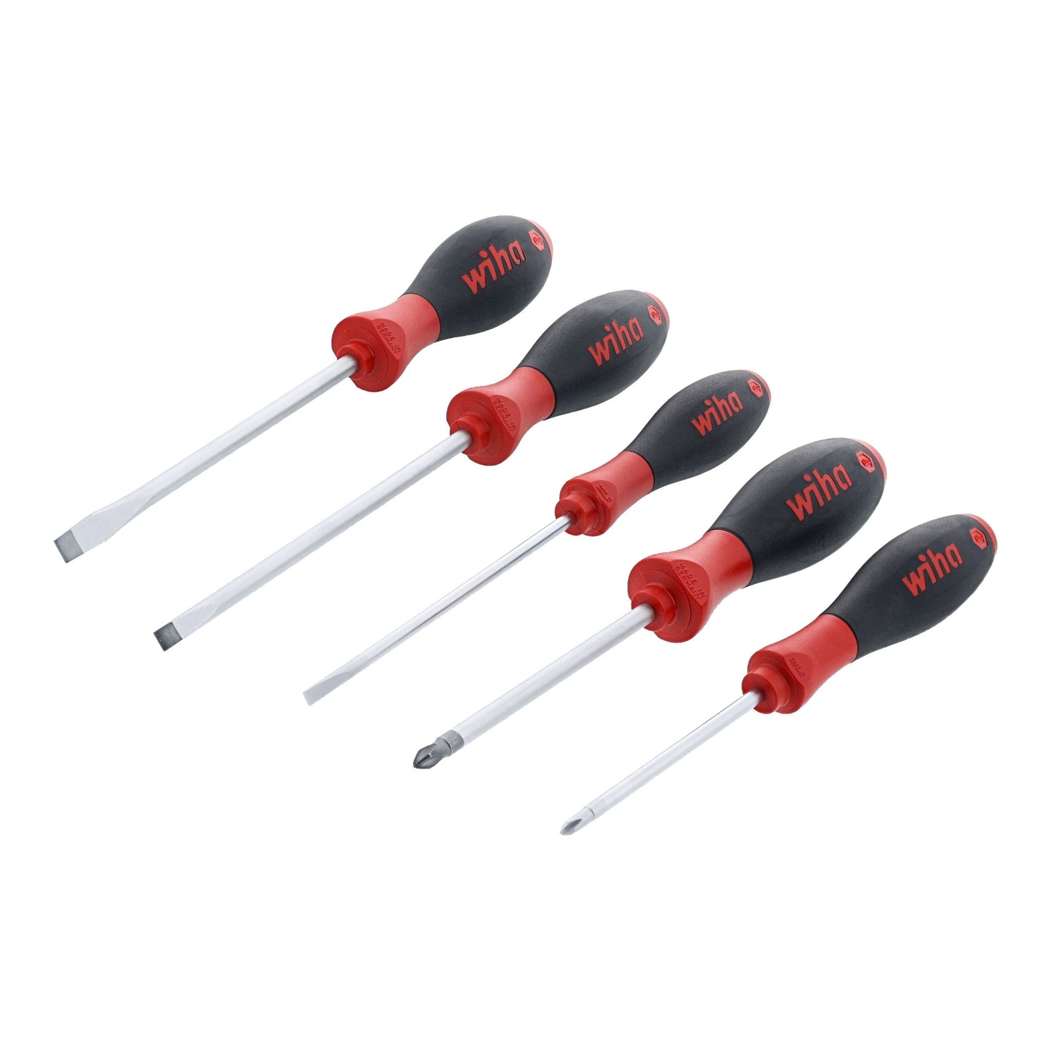 Wiha Tools 30273 5-Piece SoftFinish Slotted and Phillips Screwdriver Set