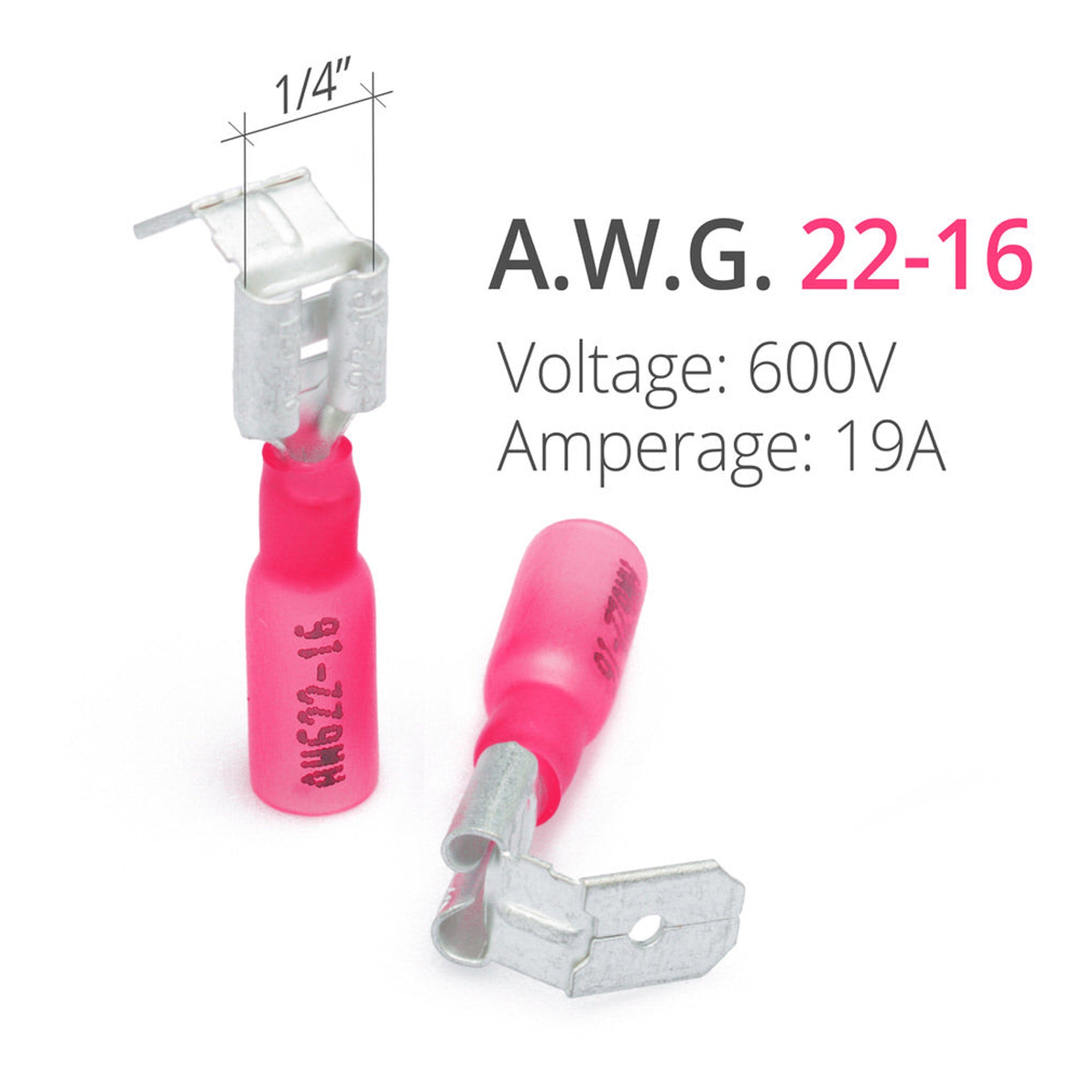 Wirefy 150-Piece 22-16AWG Adhesive Heat Shrink Piggy Back Connectors - Red