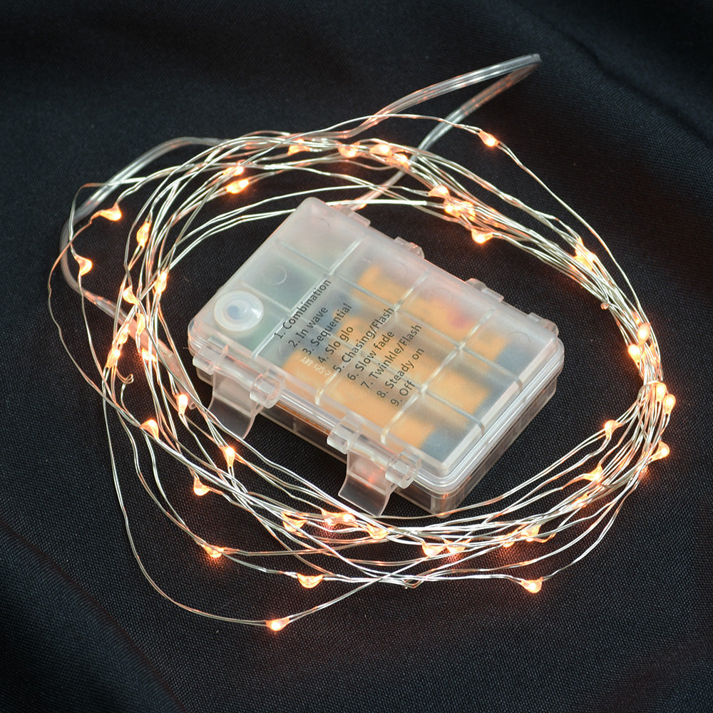 Wire Lights - 50 Bulbs Battery Operated - 16' length