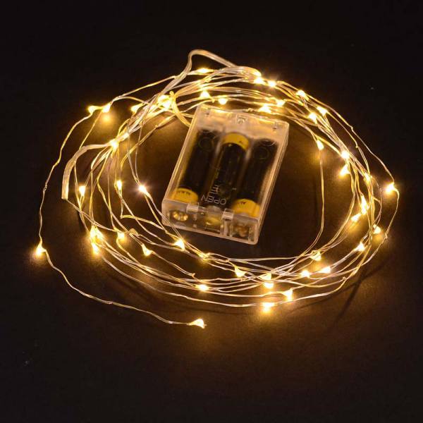Wire Lights - 50 Bulbs Battery Operated - 16' length