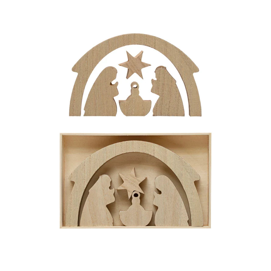 Wood Nativity Set