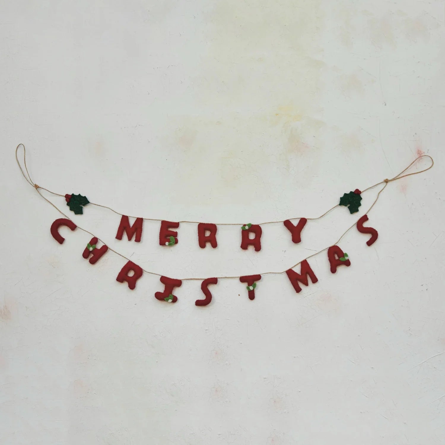 Merry Christmas Wool Garland