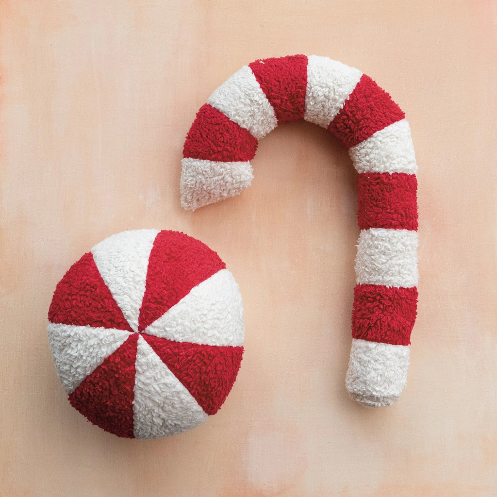 Candy Cane Sherpa Pillow