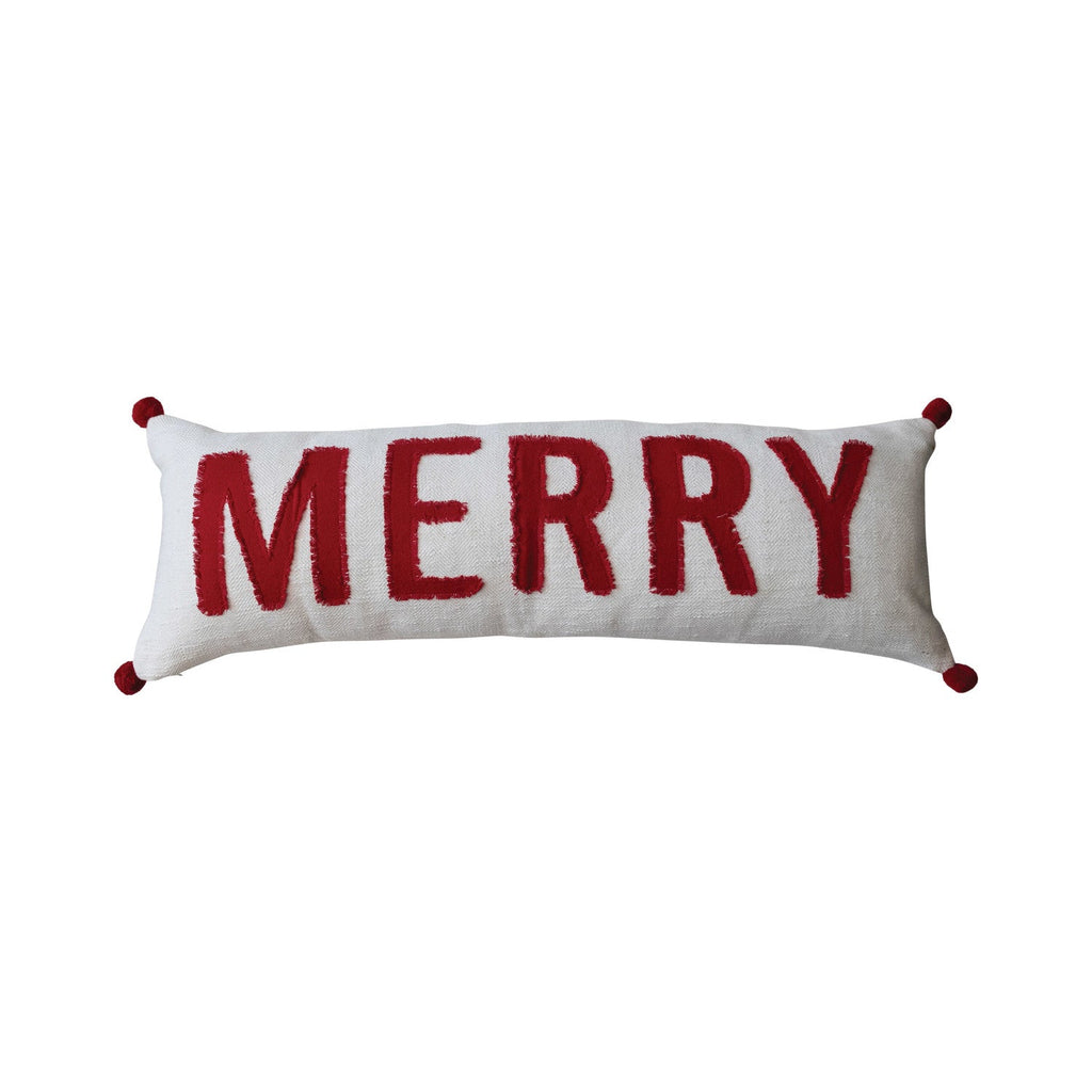 Merry Woven Cotton Lumbar Pillow