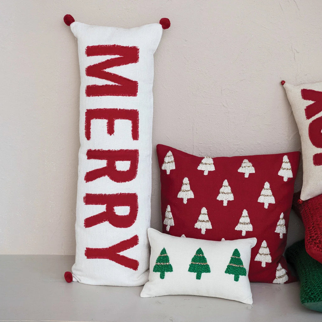 Merry Woven Cotton Lumbar Pillow