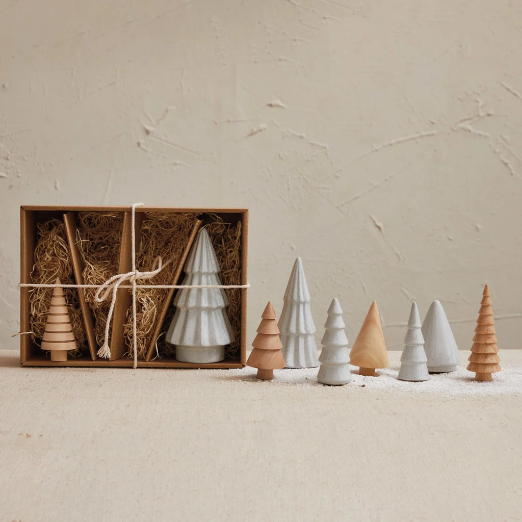 Stoneware & Wood Christmas Tree