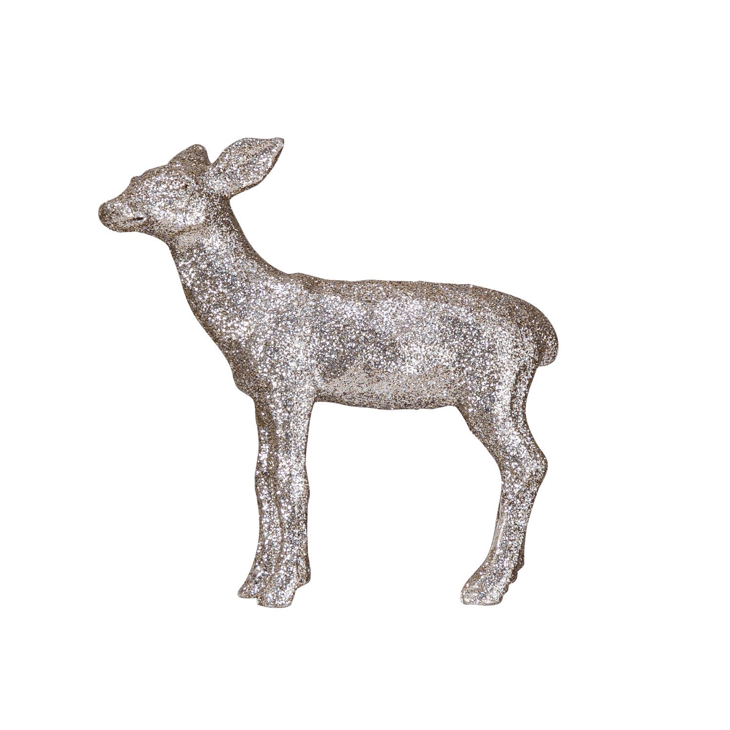 Silver Glitter Resin Deer