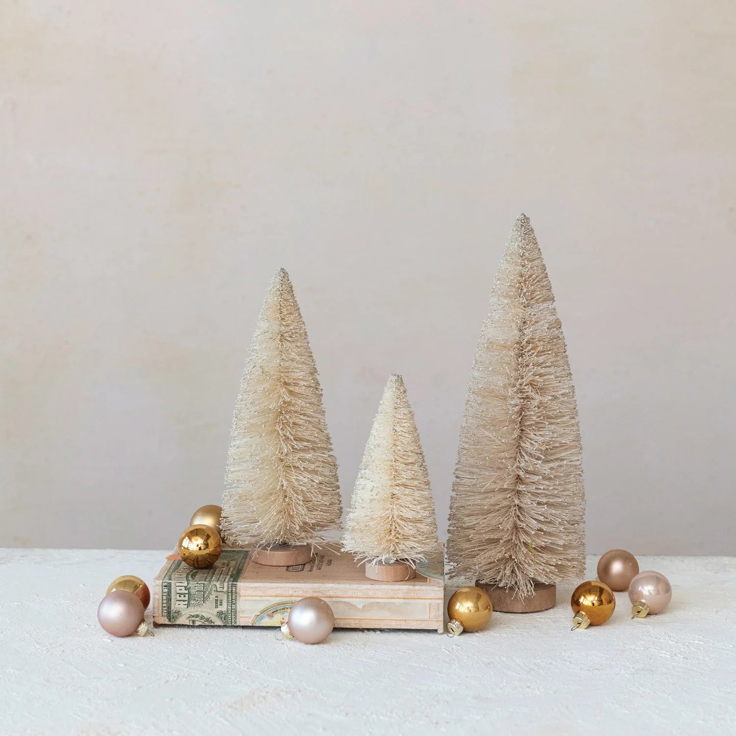 Cream + Silver Sisal Bottle Brush Trees