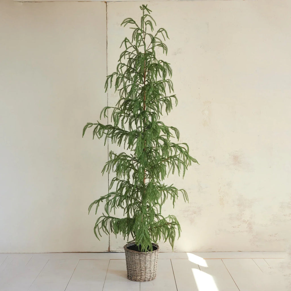 Faux Cedar Tree in Basket