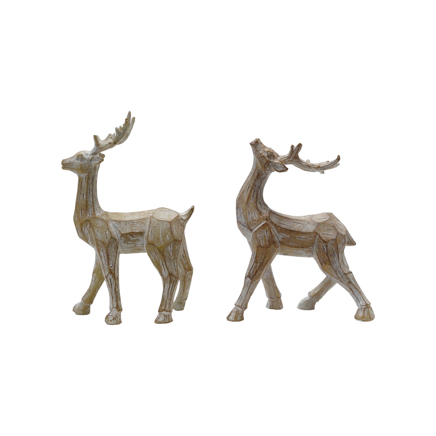 Whitewashed Resin Standing Deer