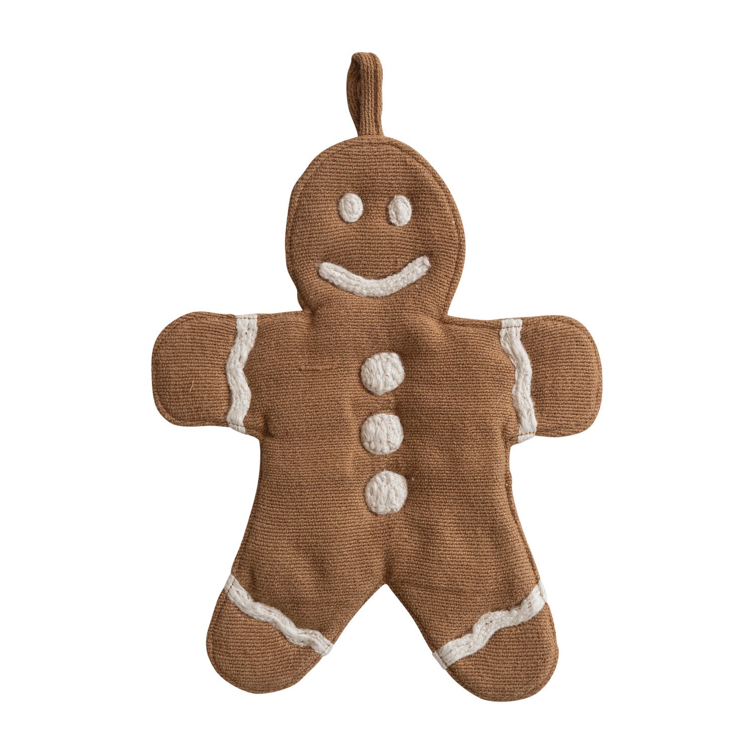 Woven Cotton Gingerbread Cookie Pot Holder