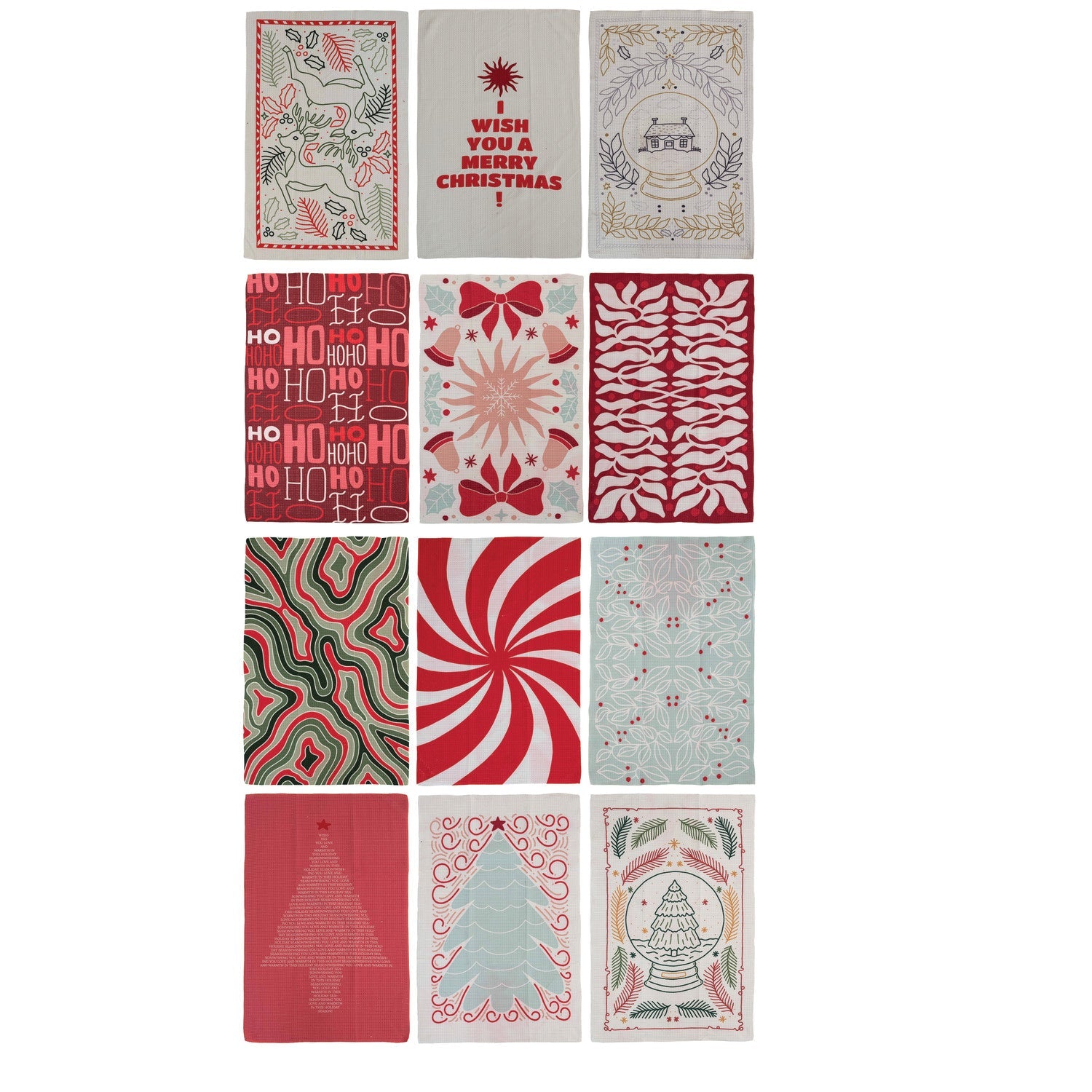 Recycled Microfibre Tea Towel with Holiday Pattern