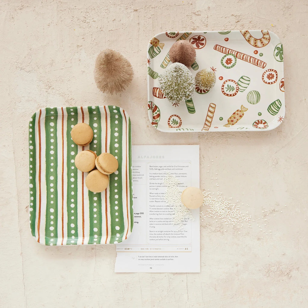 Bamboo Fiber Tray with Holiday Pattern