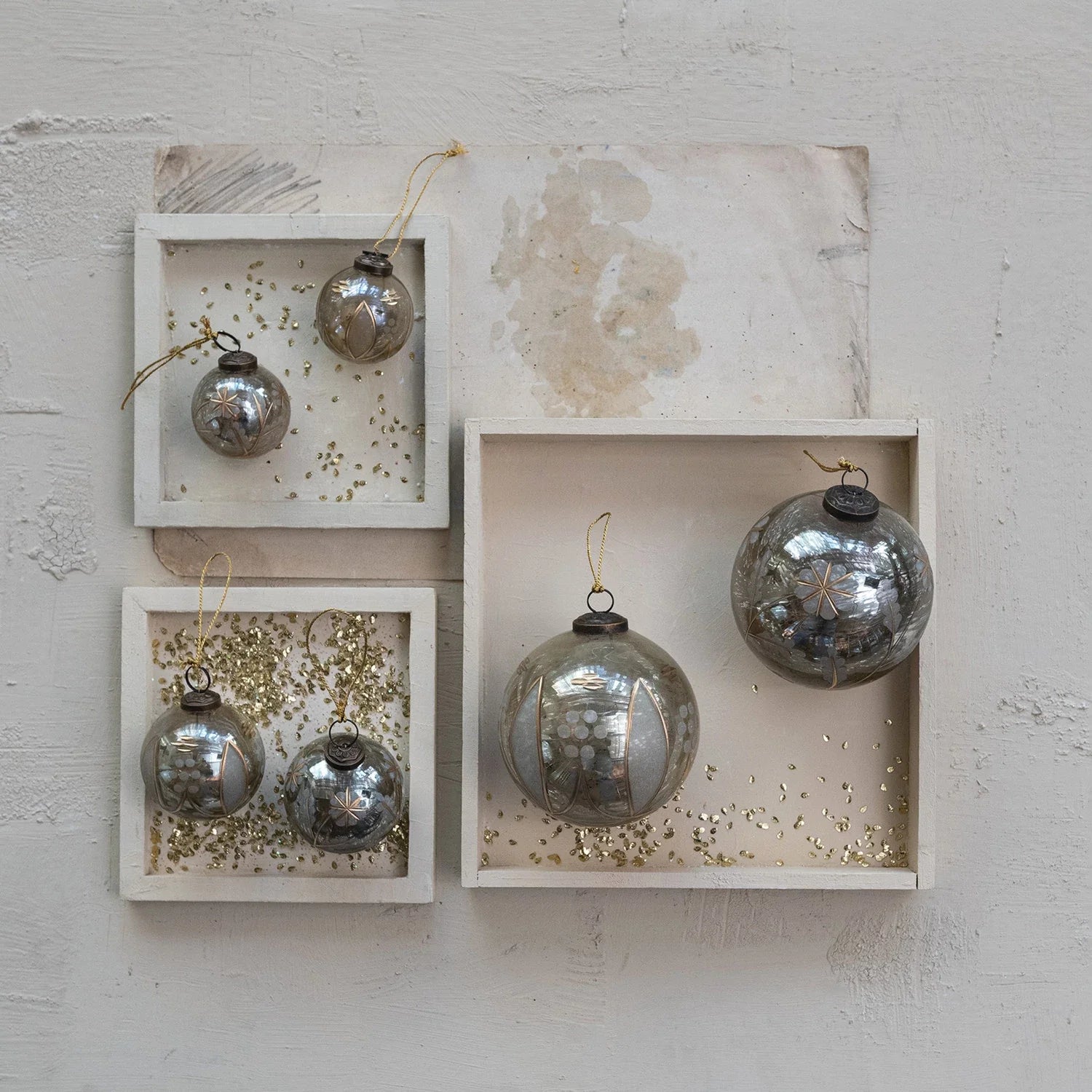 Etched Mercury Glass Ornament